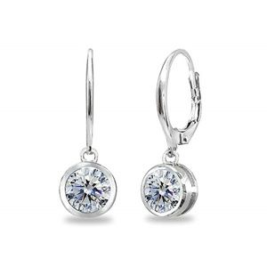 Sterling Silver 6mm Dangle Swarovski Earrings